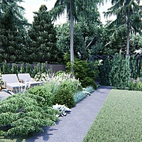 Ландшафтный дизайн-проект частного сада "East Village"
