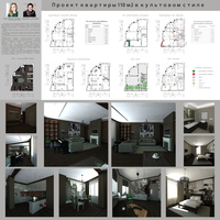 Дизайн-проект 3-х комнатной квартиры в культовом стиле. Кузлякина Е.