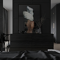 Black & white bedroom